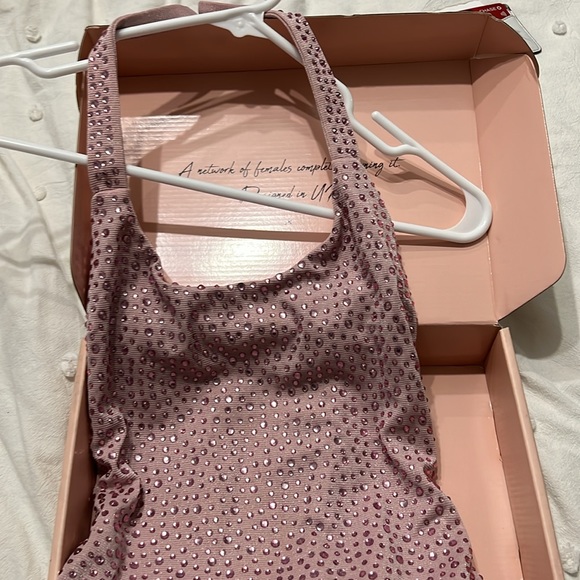 Oh Polly Embellished halter neck mini dress - Picture 3 of 7